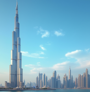 Almas Tower surplombant Dubai en journée avec détails architecturaux