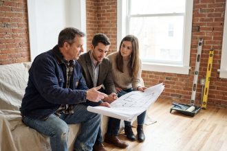 artisan en rénovation dans une maison en travaux