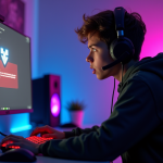 Jeune gamer frustré face à un écran Valorant en erreur