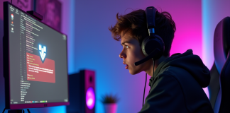 Jeune gamer frustré face à un écran Valorant en erreur