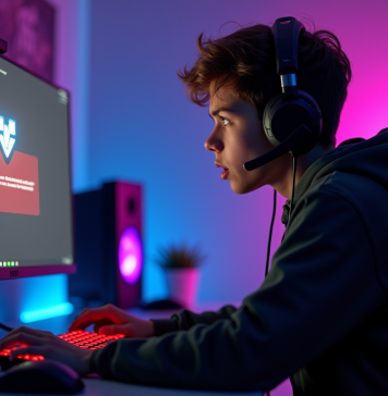 Jeune gamer frustré face à un écran Valorant en erreur
