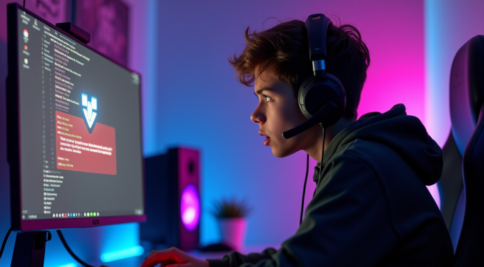 Jeune gamer frustré face à un écran Valorant en erreur