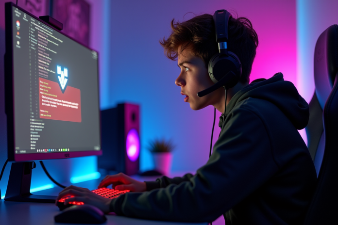 Jeune gamer frustré face à un écran Valorant en erreur