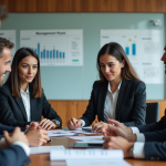 Groupe de professionnels en formation management