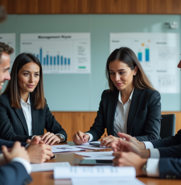 Optimiser l’expérience client : l’importance d’un programme de formation solide en gestion Groupe de professionnels en formation management